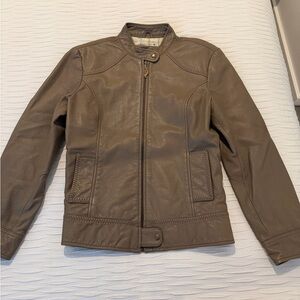 Vintage Khaki Leather Jacket